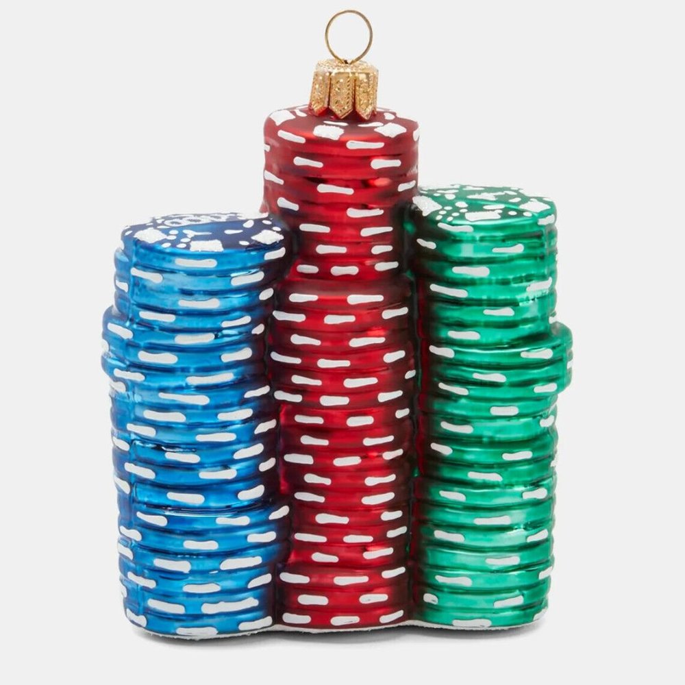 BERGDORF GOODMAN Poker Chips Christmas Ornament - Picture 2 of 3